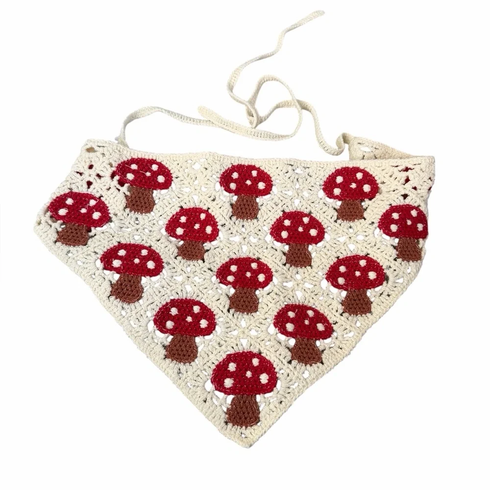 Crochet Mushroom Bandana